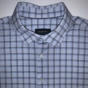 Bugatchi Blue Checkered Men's Shirt XL